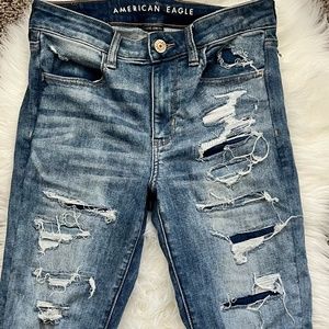 American Eagle Ripped Skinny Jeans, Size 6 Regular